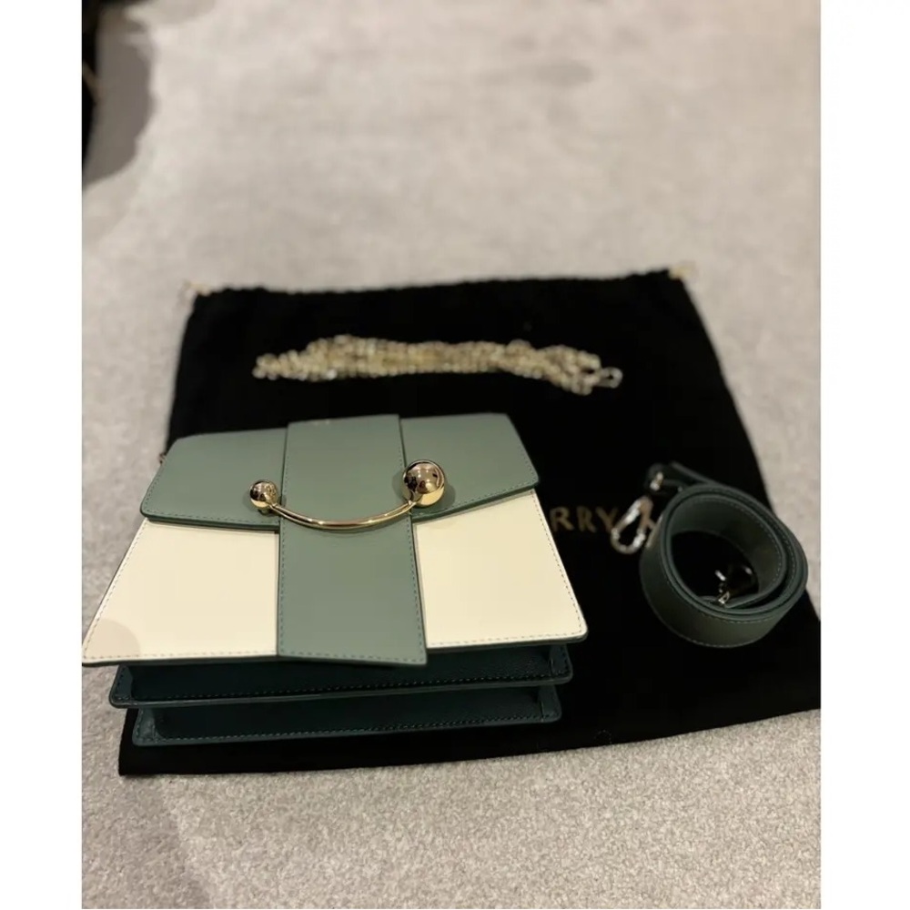 STRATHBERRY BOX CRESCENT BAG VANILLA SAGE GREEN HANDBAG - Picture 4 of 10